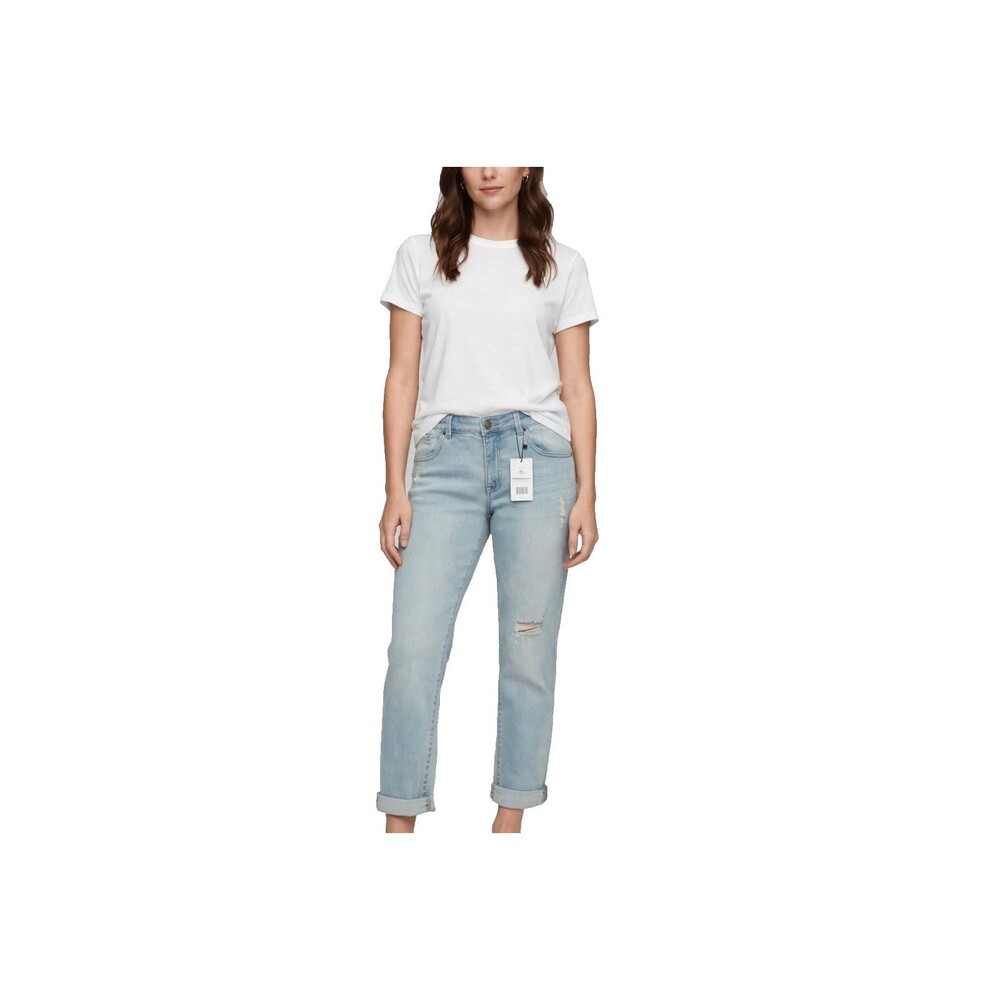 Halogen Jeans Women's 30/12  Girlfriend Fit Light Wash Distressed NWT